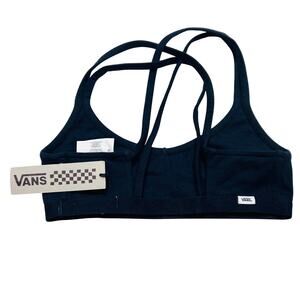 Vans Bikini Top Size XS Black Bandeau Swimwear Double Straps New